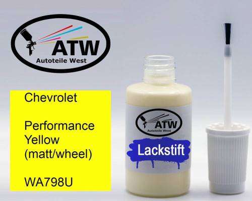 Chevrolet, Performance Yellow (matt/wheel), WA798U: 20ml Lackstift, von ATW Autoteile West.